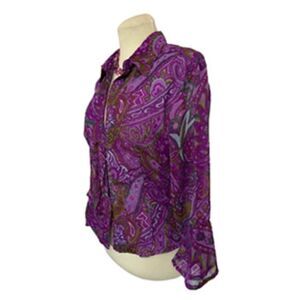 Charlotte Russe Purple Floral Tie Front Top Size L